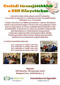 KSH Játékklub plakát 2015. szeptember 28-ig
