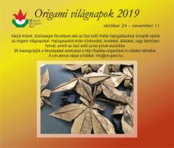Origami világnapokhoz kapcsolódó felhívás - 2019