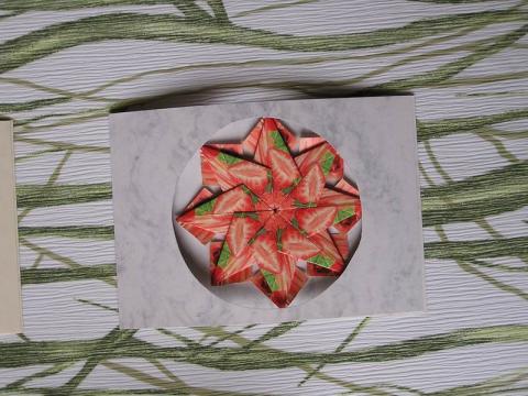 Képeslap teacsillag dekorációval